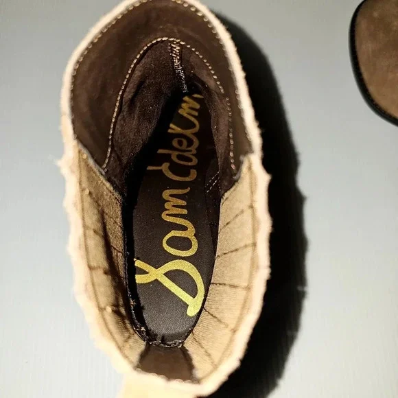 Sam Edelman Kaiti Zip Ankle Boot Womens 7.5 Brown Suede Western Low Heel NEW - Picture 9 of 12